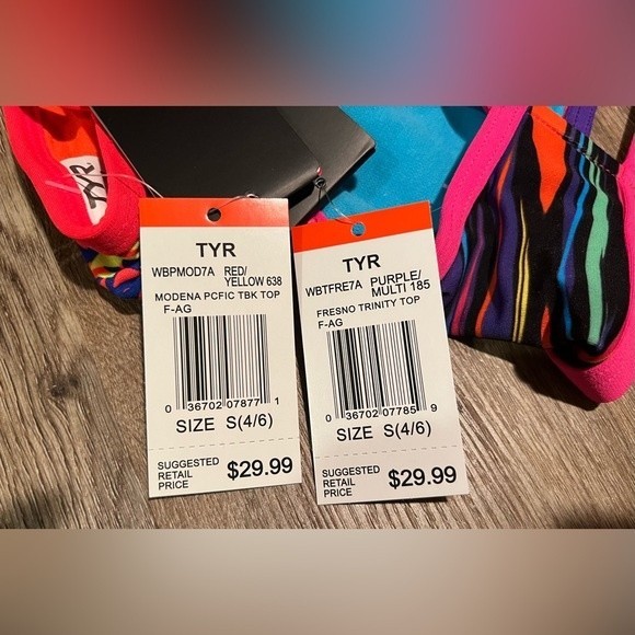 B1G1! TYR Bikini Women’s Swim Top Swimsuit Bundle Size S 4/6 Red Pink - Picture 6 of 6